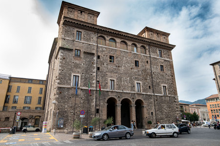 terni, italy july 07 2021: church of san francesco in terni in the square of San Francescoのeditorial素材
