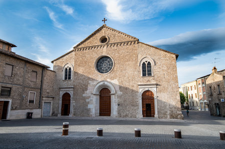terni, italy july 07 2021: church of san francesco in terni in the square of San Francescoのeditorial素材
