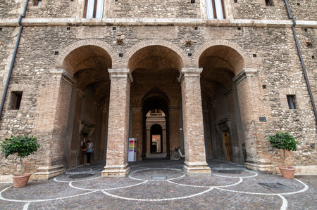 terni, italy july 07 2021: church of san francesco in terni in the square of San Francescoのeditorial素材