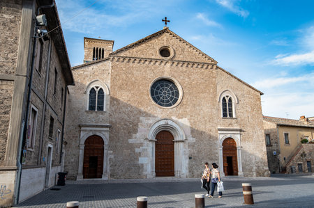 terni, italy july 07 2021: church of san francesco in terni in the square of San Francescoのeditorial素材