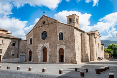 terni, italy july 14 2021: statue of san valentino placed at the roundabout near the church in terniのeditorial素材