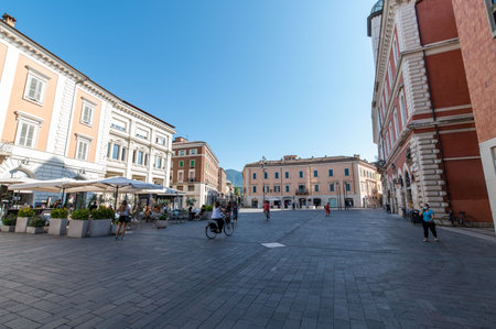 terni,italy july 20 2021:square of europe in terni in the city centerのeditorial素材