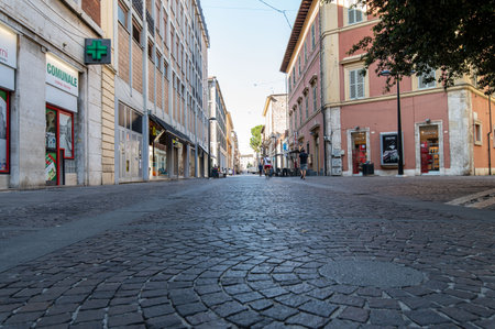 terni,italy july 20 2021:Course cornelio Tacito in the center of the city of Terniのeditorial素材
