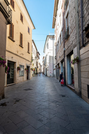 terni,italy july 20 2021:course old in terni in the city centerのeditorial素材