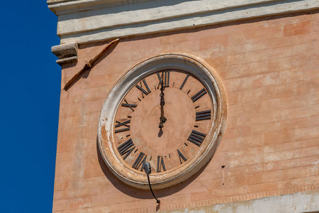 spello detail of the clock of the town hall in square of republic