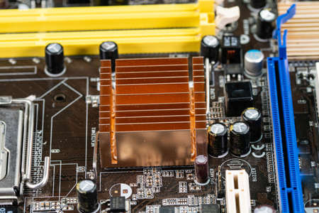 heatsink of a disassembled computer matre board to be repairedの写真素材