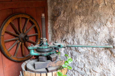 hamlet of macerino its buildings and rustic alleys between squares and alleysの写真素材