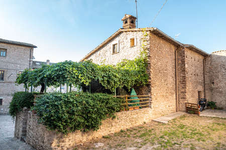hamlet of macerino its buildings and rustic alleys between squares and alleysの写真素材