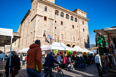 terni, italy november 24 2021: weekly market in the city of terniのeditorial素材