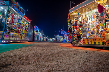 Terni, Italy December 17 2021: terni funfair with attractions for funのeditorial素材