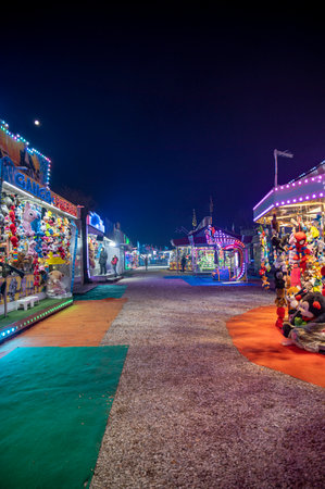 Terni, Italy December 17 2021: luna park of Terni for the enjoyment of youngsters and childrenのeditorial素材