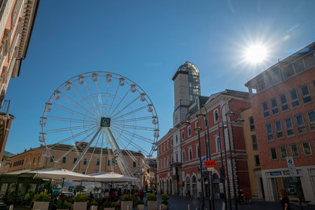 terni, italy may 19 2022: terni Ferris wheel positioned at square Europaのeditorial素材