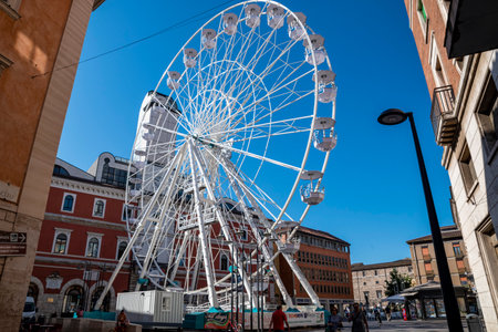 terni, italy may 19 2022: terni Ferris wheel positioned at square Europaのeditorial素材