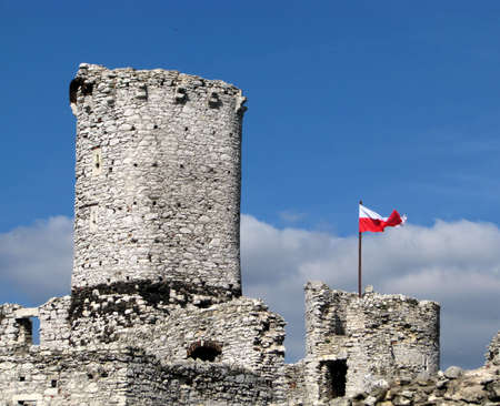 The old castle ruins of Ogrodzieniec fortifications, Polandの写真素材