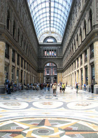 Naples, Italy: July 5, 2010 - People shopping at Umberto Gallery in Naplesのeditorial素材