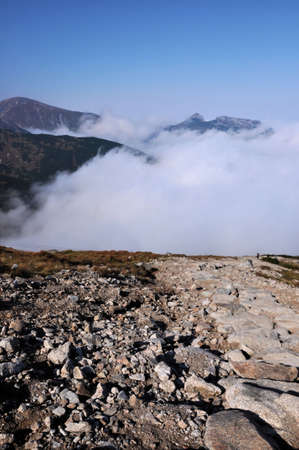 Touristic trail in Tatra Mountainsの写真素材