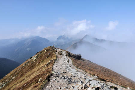 Hiking trail in Tatra Mountainの写真素材