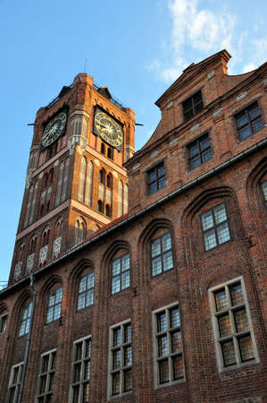 Gothic tower of town hall in Torun-city のeditorial素材