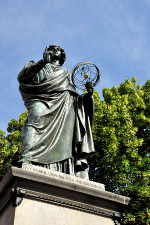 Monument of great astronomer Nicolaus Copernicus in Torun, Poland のeditorial素材