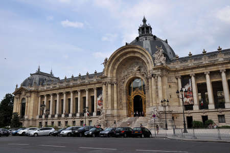 PARIS, FRANCE - JULY 2: The entrance of The Petit Palais small Palace on a cloudy day on July 2, 2015 in Paris, France. It hosts the City of Paris Museum of Fine Arts.のeditorial素材