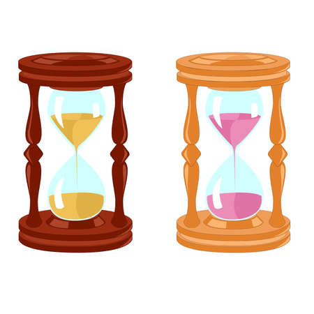 beautiful hourglass with the sand.
