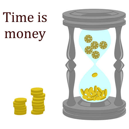illustration of the concept of  time is money.のイラスト素材
