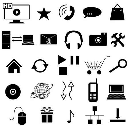 set of icons devoted to information technologies .のイラスト素材