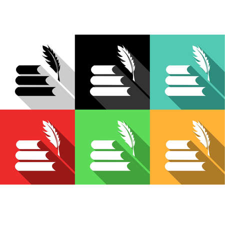 set of icons dedicated to literature.のイラスト素材