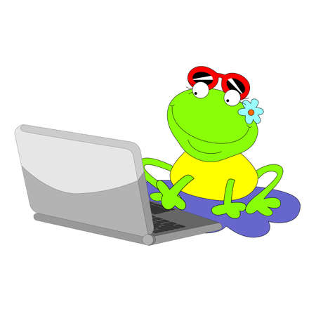 the Illustration dedicated to the frog with the comp.のイラスト素材