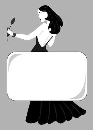 illustration dedicated to the beautiful lady in black.のイラスト素材