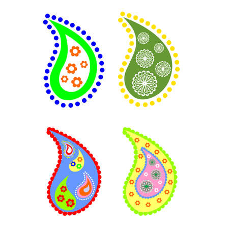 illustration dedicated to the set in style of paisley.のイラスト素材
