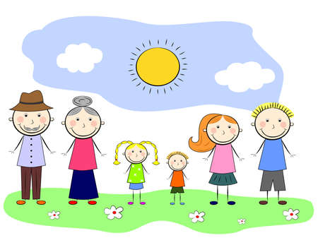 the vector illustration dedicated to the friendly family.のイラスト素材