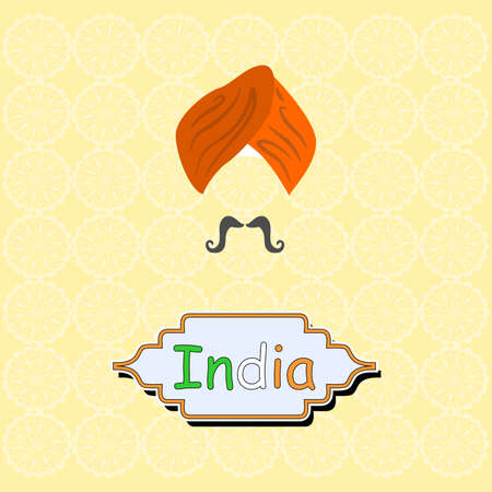 Illustration in the style of a flat design on the theme of Indian style.のイラスト素材