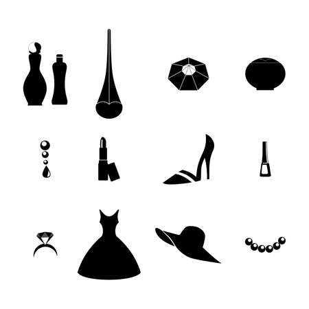 illustration dedicated to fashion, beauty and womens accessories.のイラスト素材