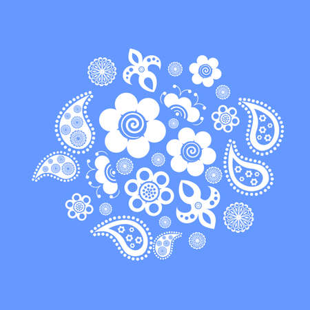 the Illustration dedicated to the beautiful flower ornament .のイラスト素材