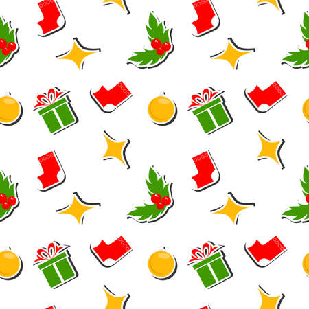 seamless background on the theme of Christmas and New Year.のイラスト素材