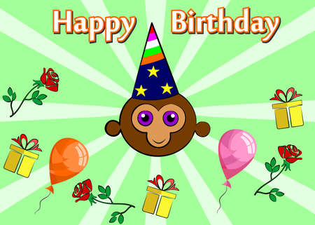 the cheerful and bright illustration - birthday greetings.のイラスト素材