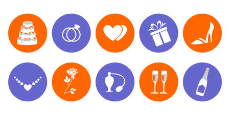 the illustration - set of icons on a theme of wedding.のイラスト素材