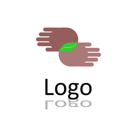 the logo concept consisting of a human hands.のイラスト素材