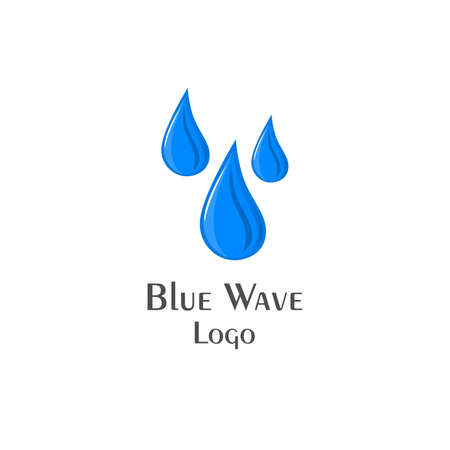 the logo in blue stylized as sea wave.のイラスト素材