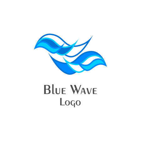 the logo in blue stylized as sea wave.のイラスト素材