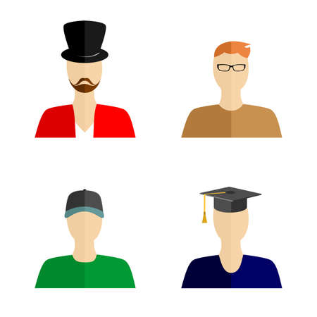 the set of silhouettes of the different peoples.のイラスト素材