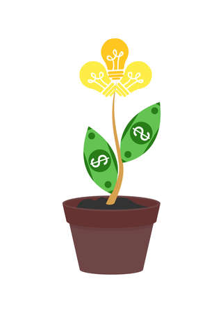 the illustration of a concept on the theme of money and idea.のイラスト素材