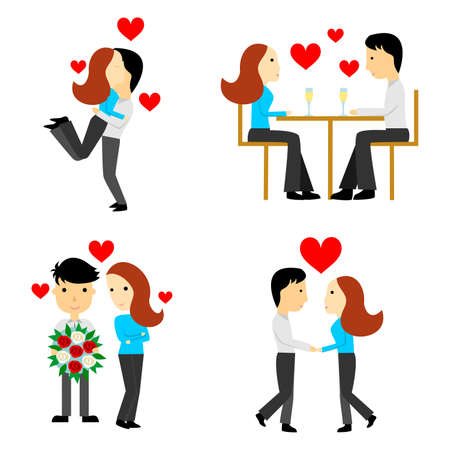 the illustration - set of couples in the style of a flat design.のイラスト素材