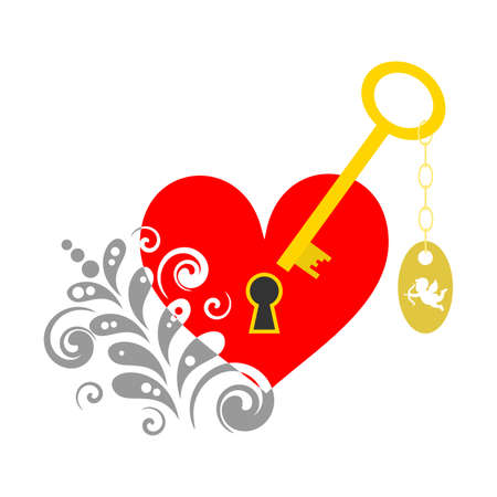 bright and beautiful illustration on the theme of love and Valentines Day.のイラスト素材