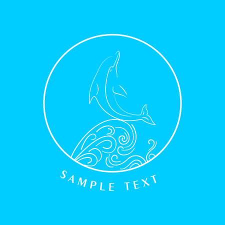 fish and sea wave icon.のイラスト素材