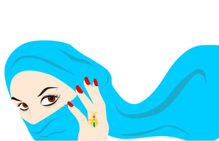 the illustration - the beautiful Arab girl and the veil.のイラスト素材