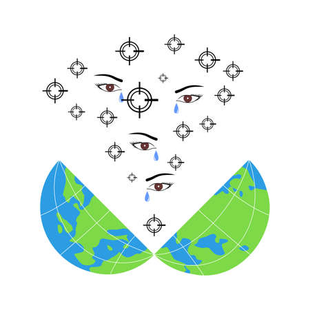 the illustration - concept - on the theme of earth and pain.のイラスト素材