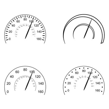 the illustration - the set of speedometers in black color.のイラスト素材