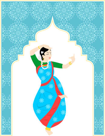 the illustration of a beautiful dancing girlのイラスト素材